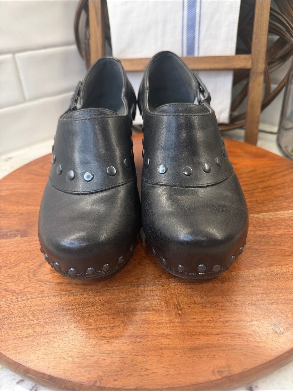 Dansko Ryder Black Full Grain Studded Leather Clog